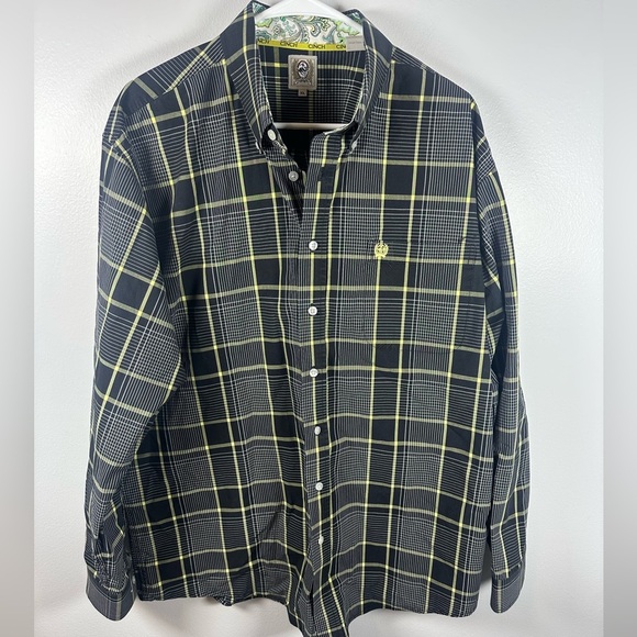 Cinch Black and Yellow Checkered Plaid Shirt Western - Picture 1 of 9